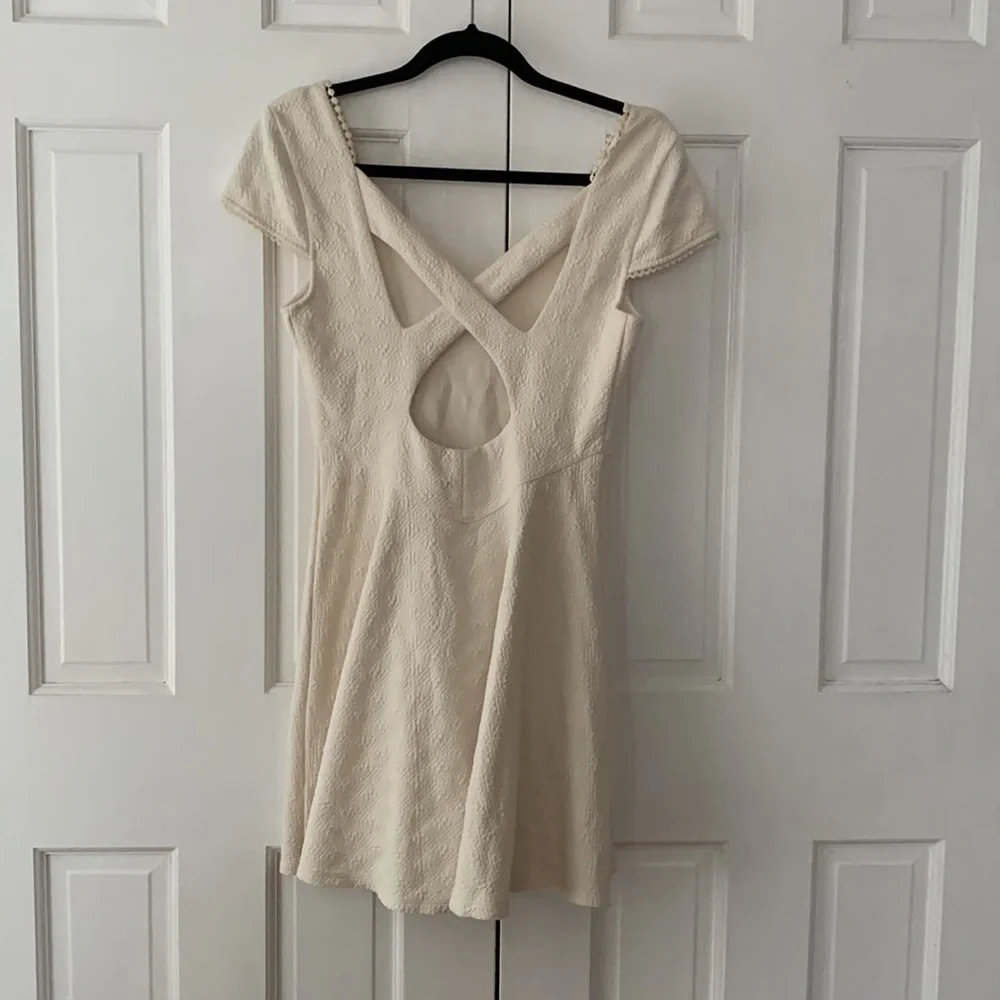 Free People Dress Ivory Cross-Back Skater Dress - Picture 5 of 6